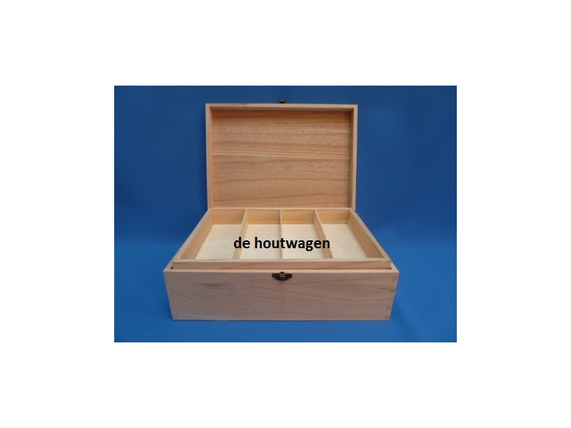 De Houtwagen | Houten Naaikist met Uitneembare Etage - Pinewood ( naaldhout ) | houten kisten met vakverdeling | € 14,50