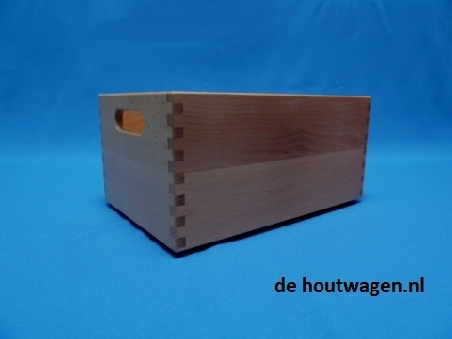 opbergkrat beukenhout gelakt klein 30x20x15