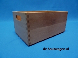 opbergkrat beukenhout gelakt groot hoog 40x30x21