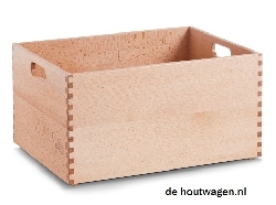 opbergkrat beukenhout gelakt groot hoog 40x30x21-0