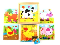 blokpuzzel dier koe-varken