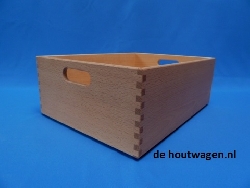 opbergkrat beukenhout gelakt groot laag 40x30x15