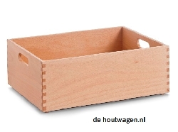 opbergkrat beukenhout gelakt groot laag 40x30x15-0