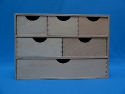 houten schuiflade kast groot met 6 lades 