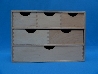 De Houtwagen | houten schuiflade kast groot met 6 lades | houten kastjes | € 47,50