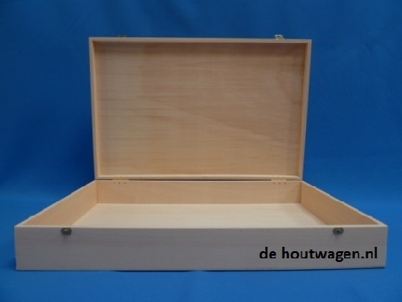 De Houtwagen | spellen kist breed - 40x26x6 | houten kisten rechthoekig | € 32,50