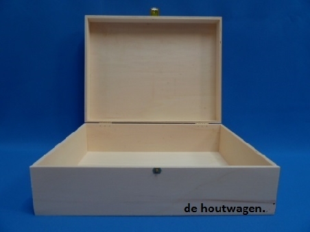 De Houtwagen | kist met deksel max 1 - 31 x 25 x 10 | houten kisten rechthoekig | € 29,95