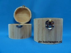 sieraden kistje hout rond - 11x8