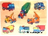De Houtwagen | noppen puzzel vrachtwagens groot | houten puzzels met knopjes | € 4,95