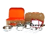 speelgoed pannenset in oranje-beige opbergkoffer