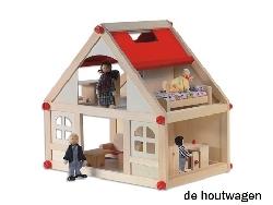 poppenhuis klein met meubeltjes en pops