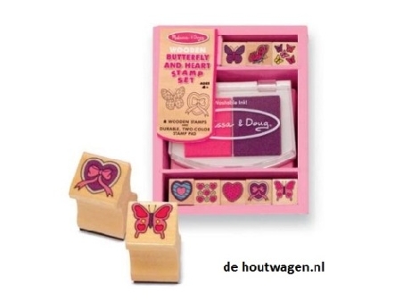stempelset vlinders en hartjes