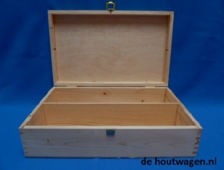 De Houtwagen | kist met 2 uitneembare vakken 36x22x10 | wijnkisten | € 16,95