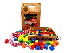 grote houten kralen in doos