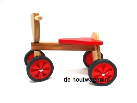 houten loopfiets rood playwood