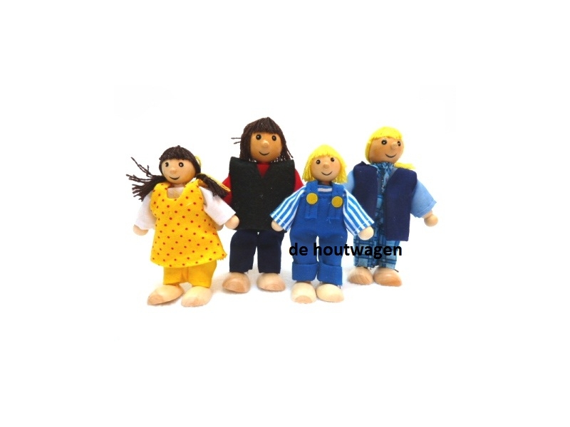 De Houtwagen | poppenhuispopjes jong gezin | poppenhuispopjes | € 17,50