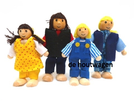 De Houtwagen | poppenhuispopjes jong gezin | poppenhuispopjes | € 17,50