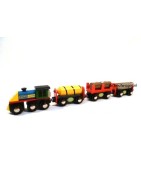 houten treinen en rails